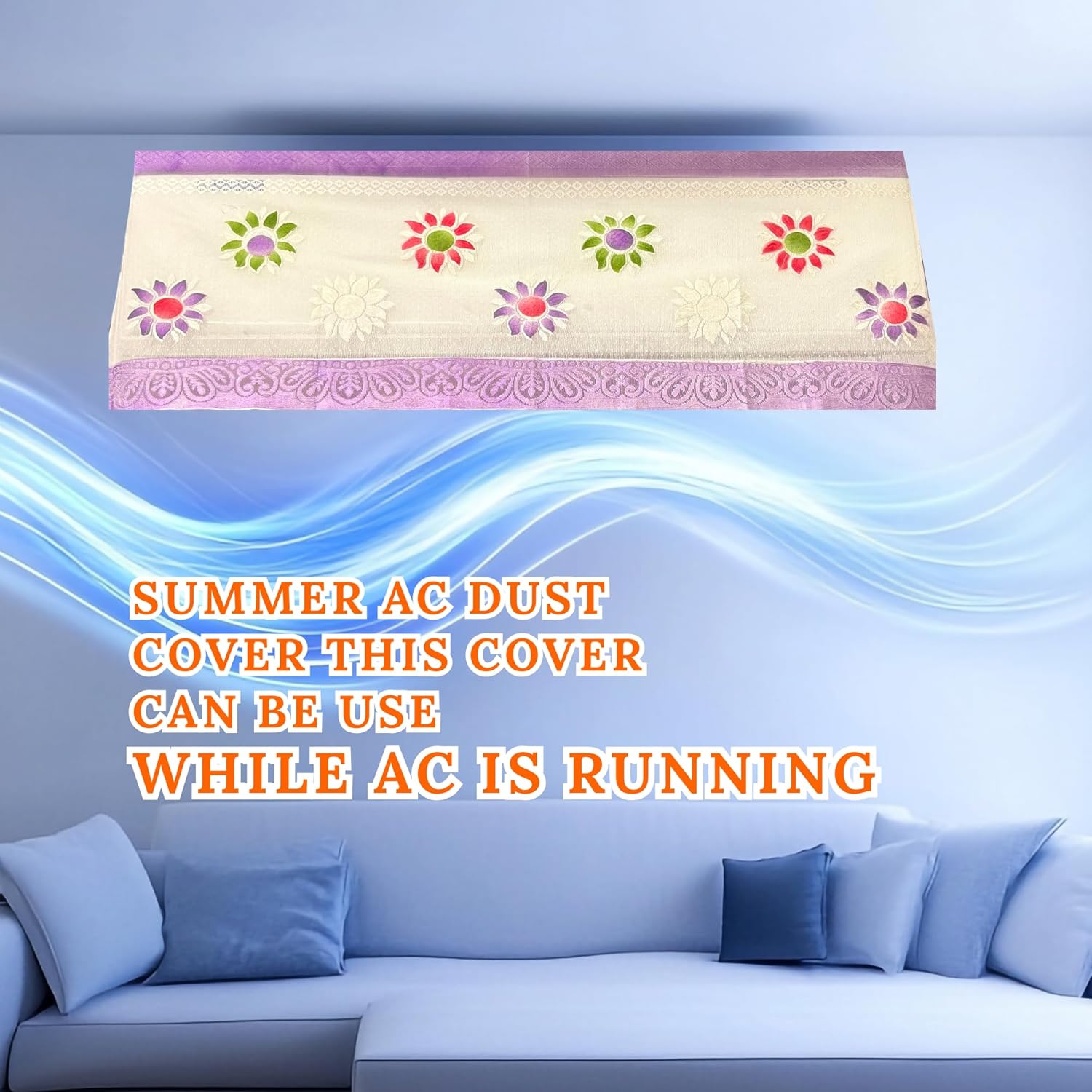 Premium Indoor AC Dust Protection Cover | Open Type Running Mode Cover