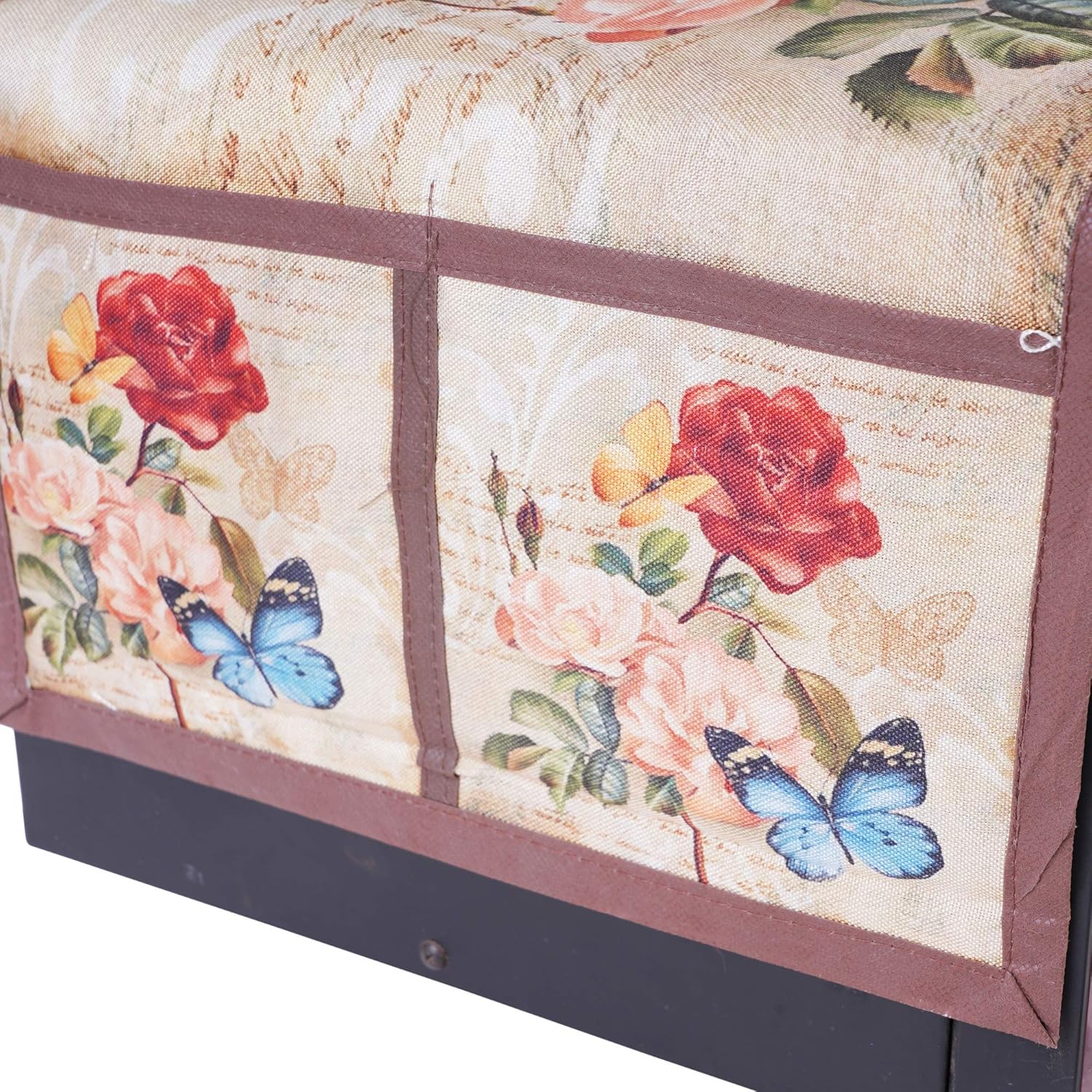 Microwave Oven Top Cover with 4 Utility Pockets | Digital Print | Dustproof and Water Resistant