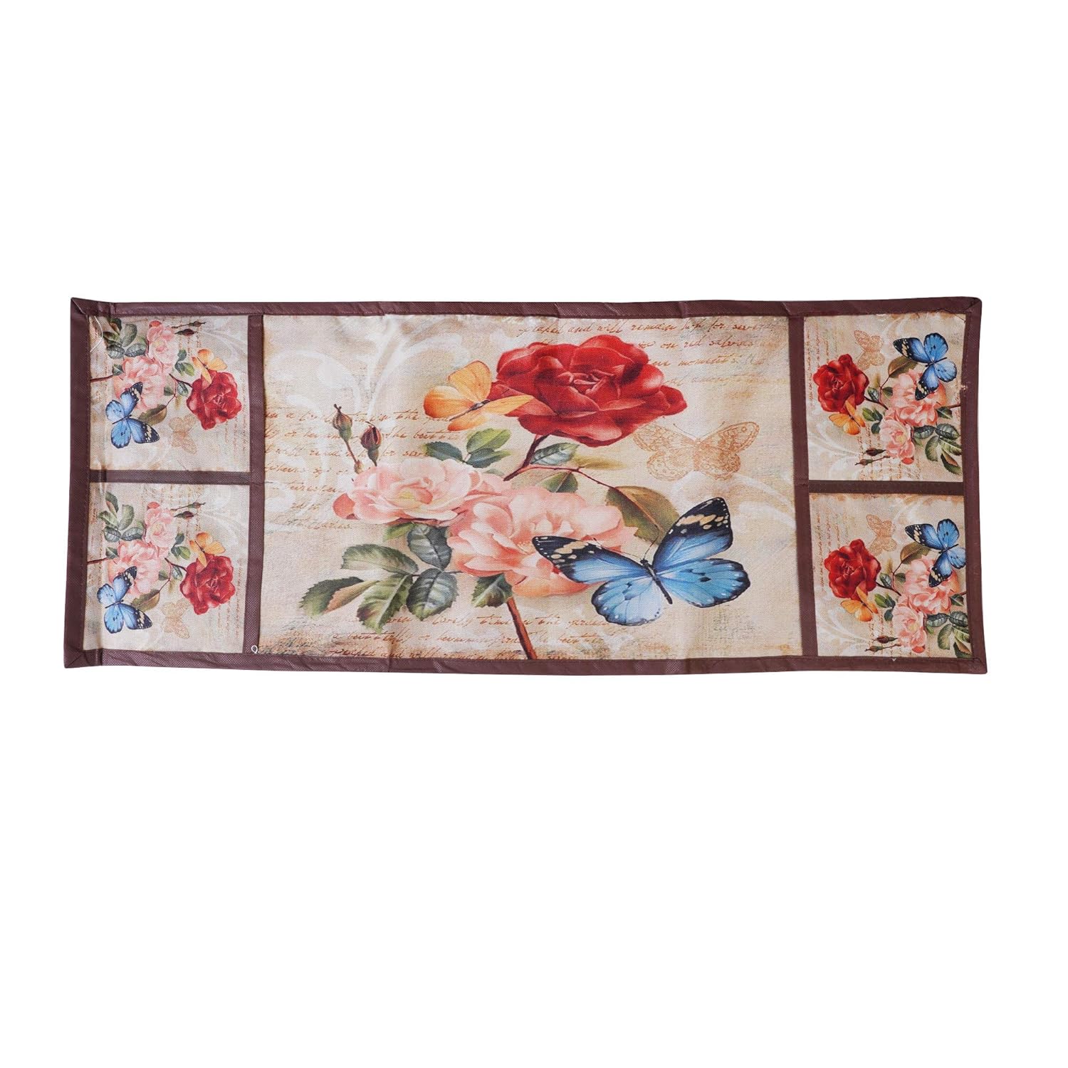 Microwave Oven Top Cover with 4 Utility Pockets | Digital Print | Dustproof and Water Resistant