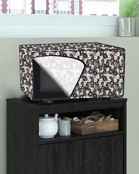 Full Closure Microwave Oven Cover with Attractive Prints | Waterproof and Dustproof Microwave Protector
