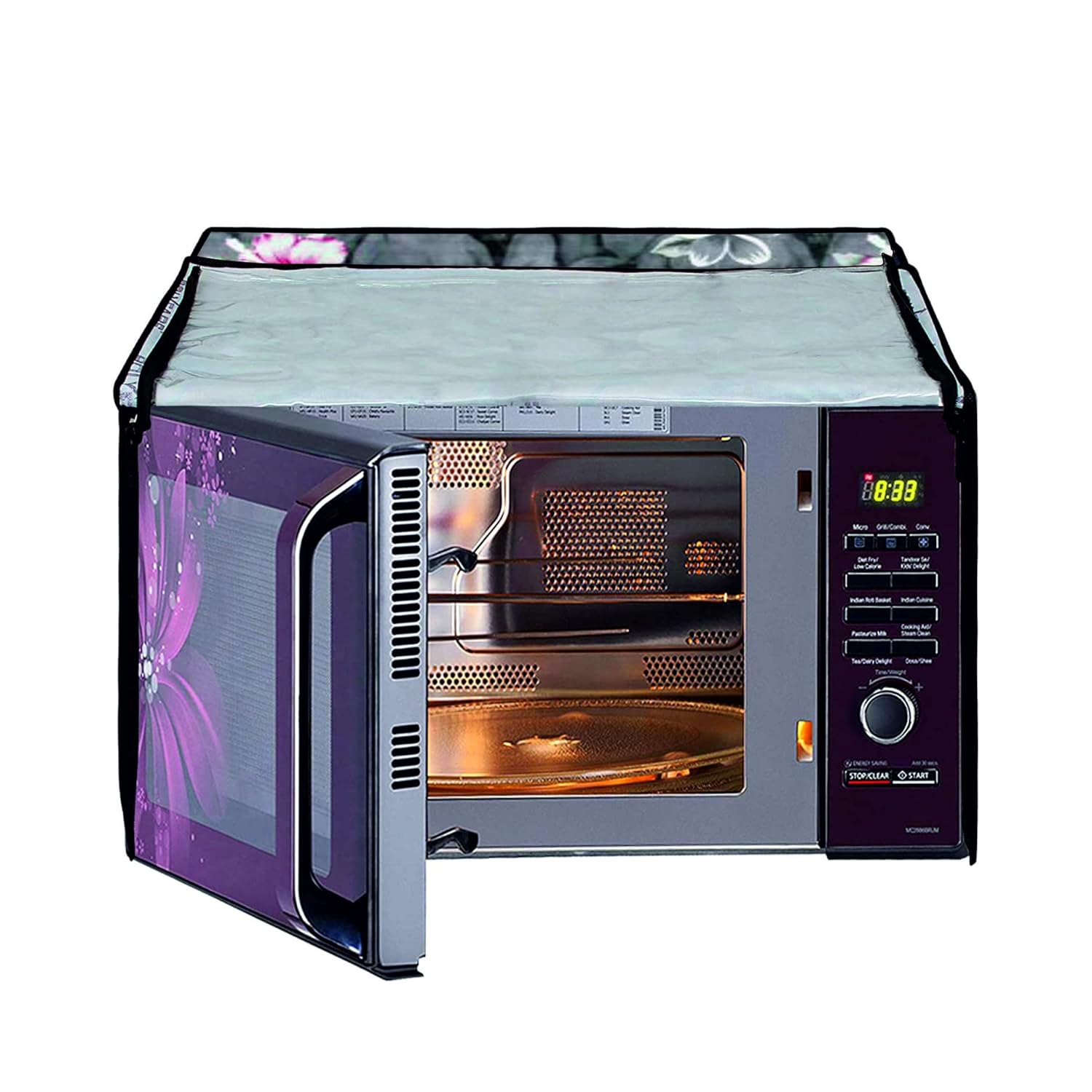 Microwave Oven Cover Full Closure Waterproof and Dustproof | Digital Print Kitchen Microwave Cover