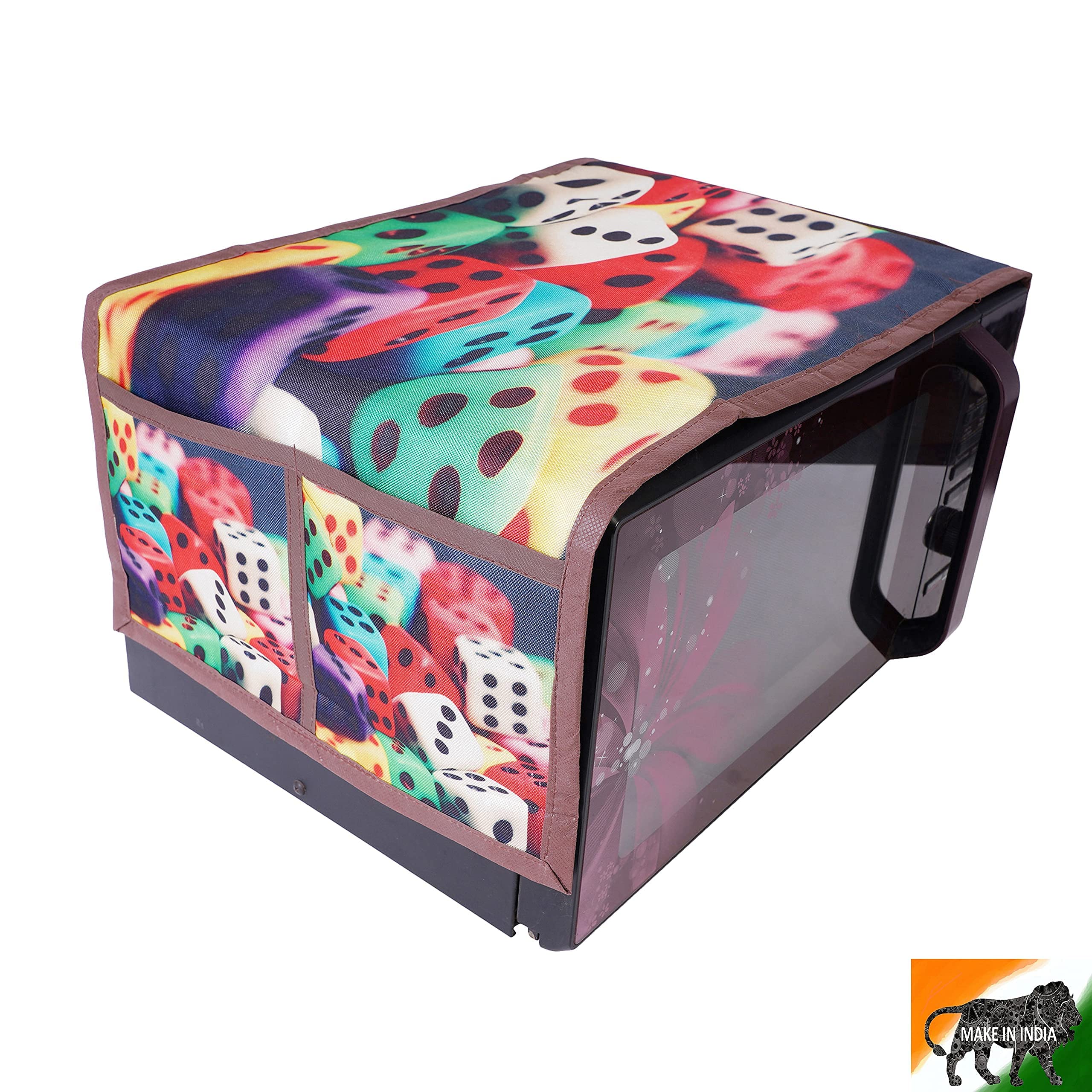 Jute Microwave Oven Top Cover Dice 