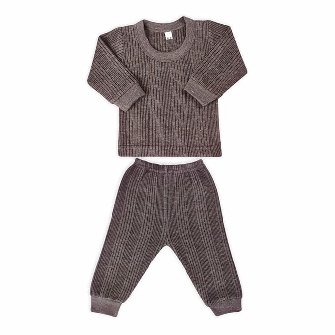 Ultra Soft Baby Thermal Set for Winter Brown_6-12 M 