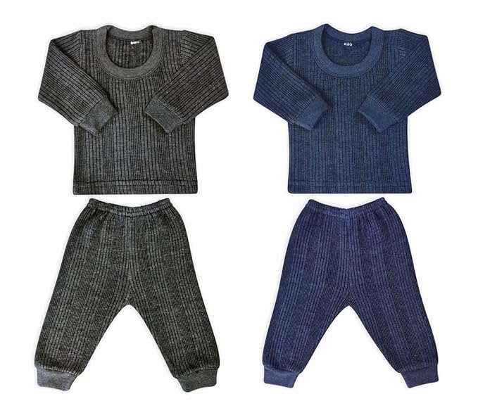 Ultra Soft Baby Thermal Set for Winter Grey-Blue_9-12 M 