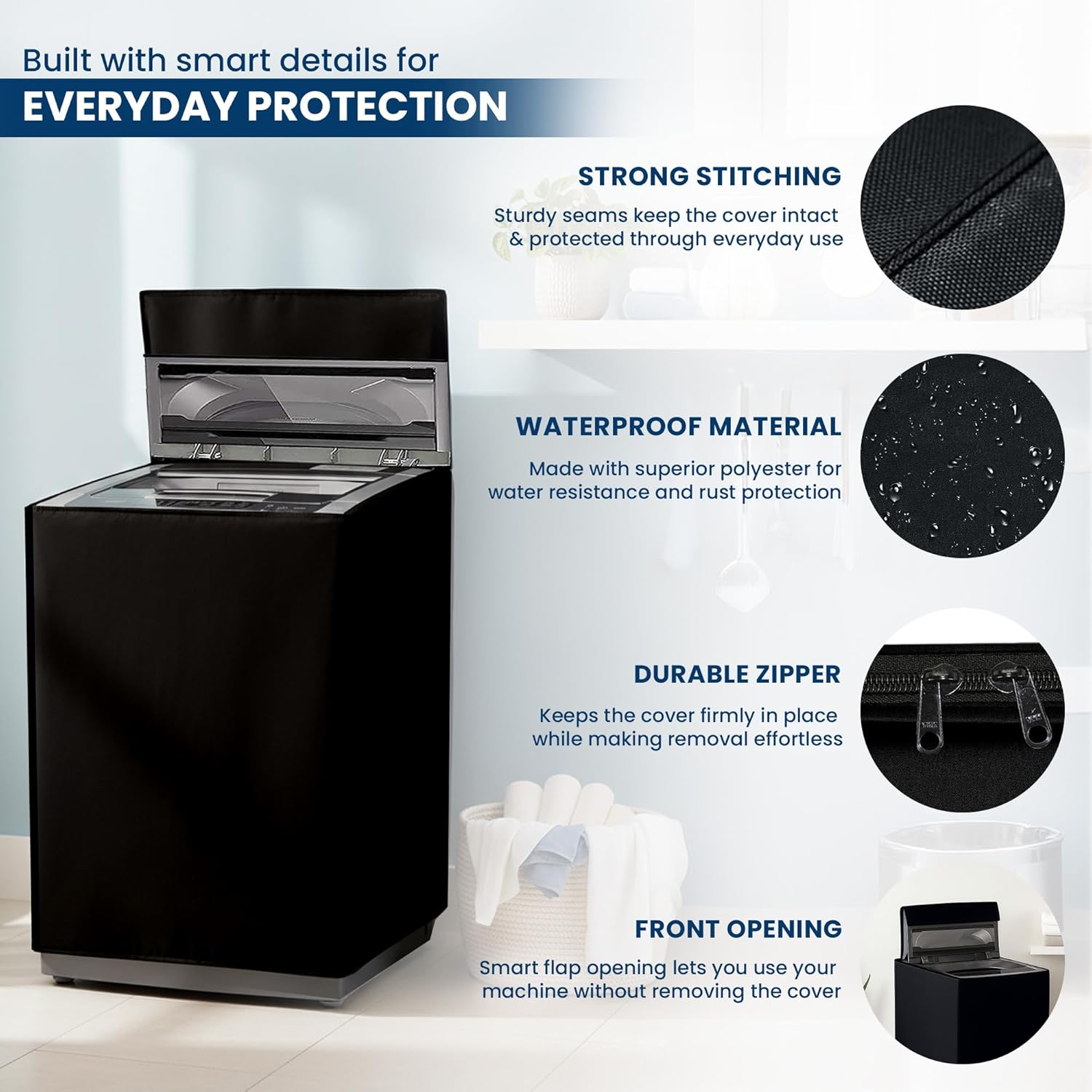 Top Load Washing Machine Matty Fabric Cover for Dust and Water Protection